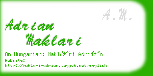 adrian maklari business card